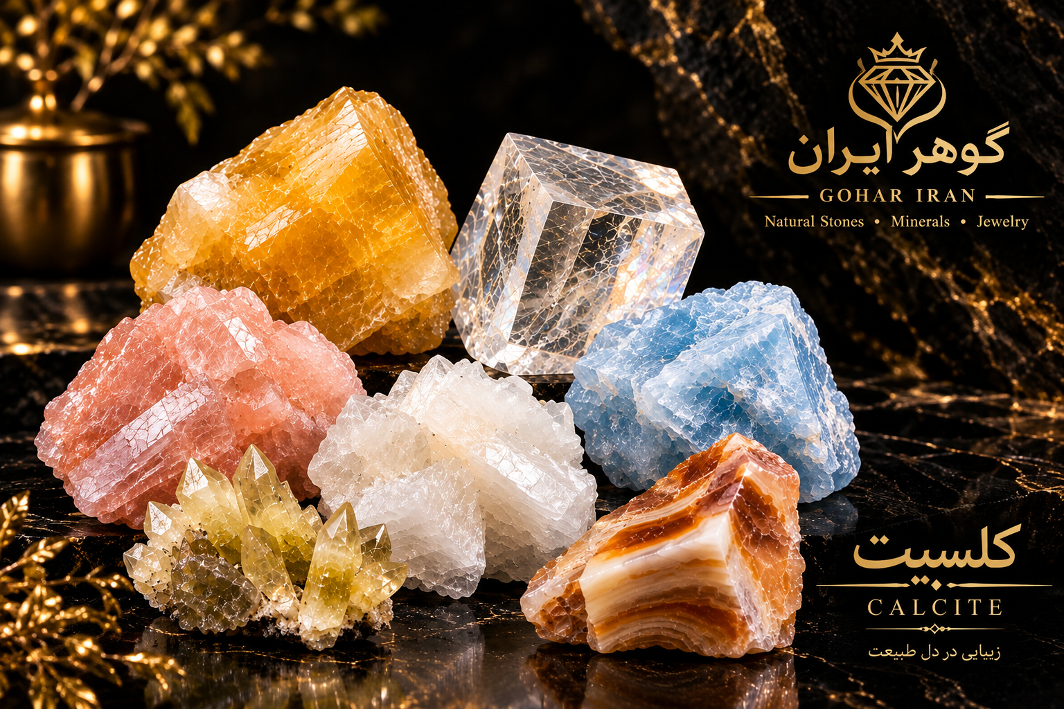 خواص سنگ کلسیت؛ معرفی کامل انواع، ویژگی‌ها، کاربردها و خواص معنوی کلسیت